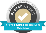 ProvenExpert-Siegel: 100 % Empfehlungen